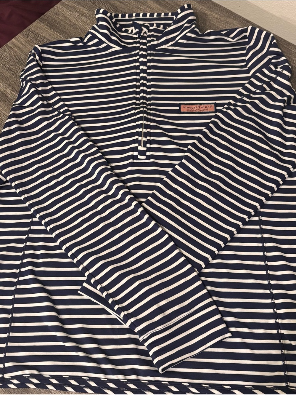 Vineyard Vines Navy & White Striped Half-Zip Pullover